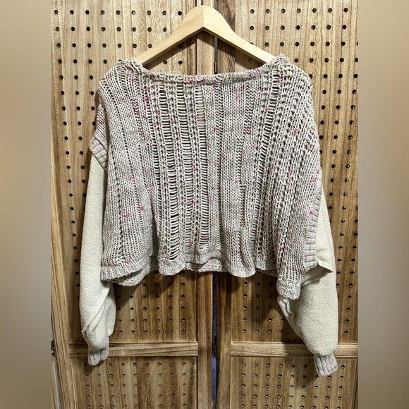 EUC Free People Honey Cable Knit Long Sleeve Sweater Pullover Natural $168 MSRP - Picture 6 of 6
